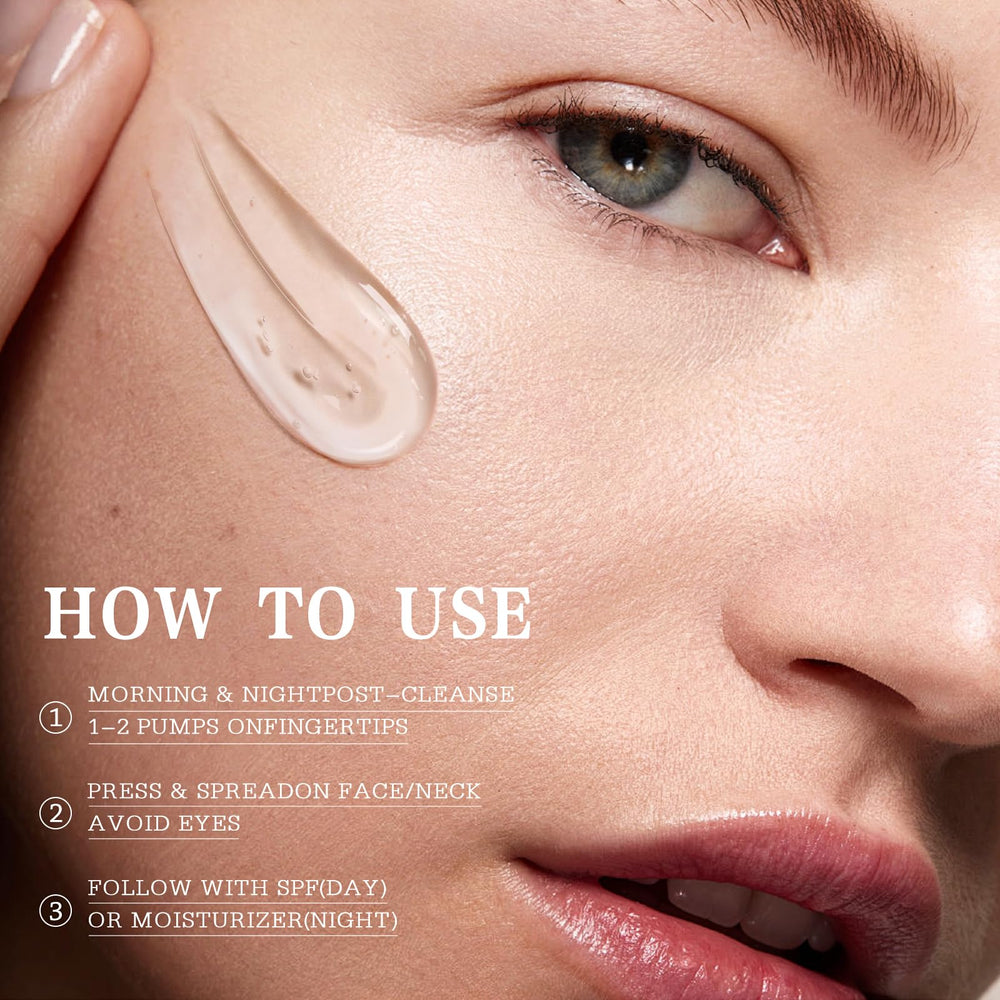 After-application glow from WXMX Super C Serum on skin