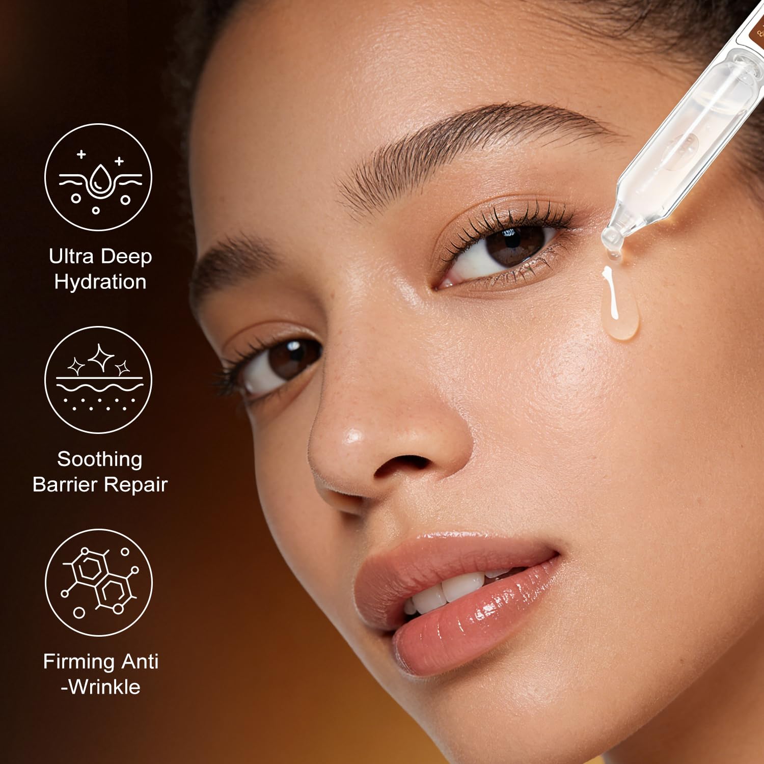 WXMX serum ampoule pack image highlighting convenient one-use hydrating ampoules.