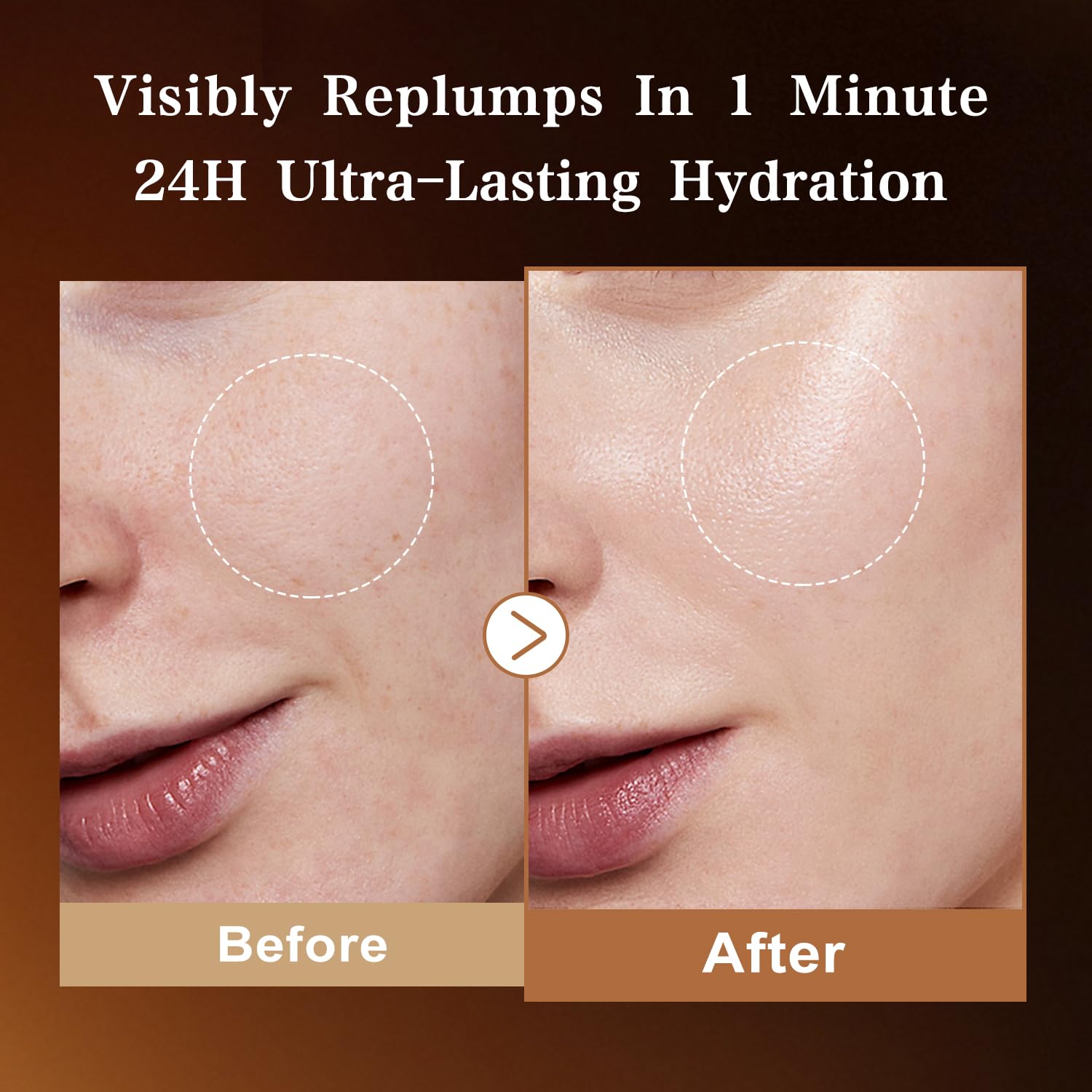 WXMX Ultra Hyaluronic Acid Serum triple collagen complex badge near bottle.