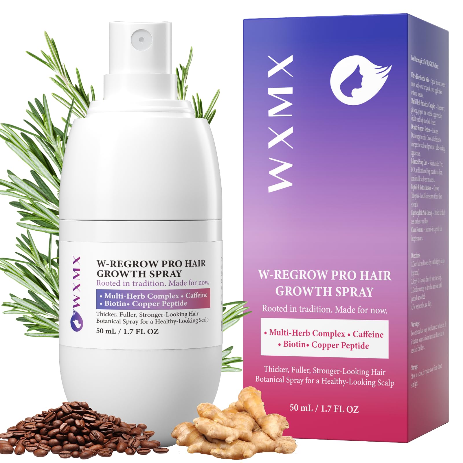 WXMX W-Regrow Pro bottle pour demonstrates fast scalp absorption
