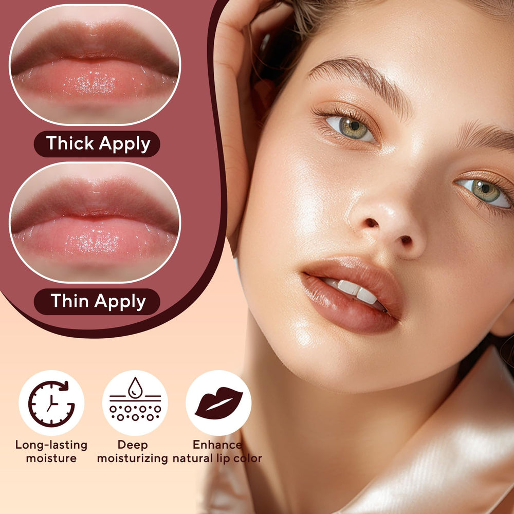 Wyihg Honey Lipstick tinted lip balm black application blends with natural lip color for subtle shine