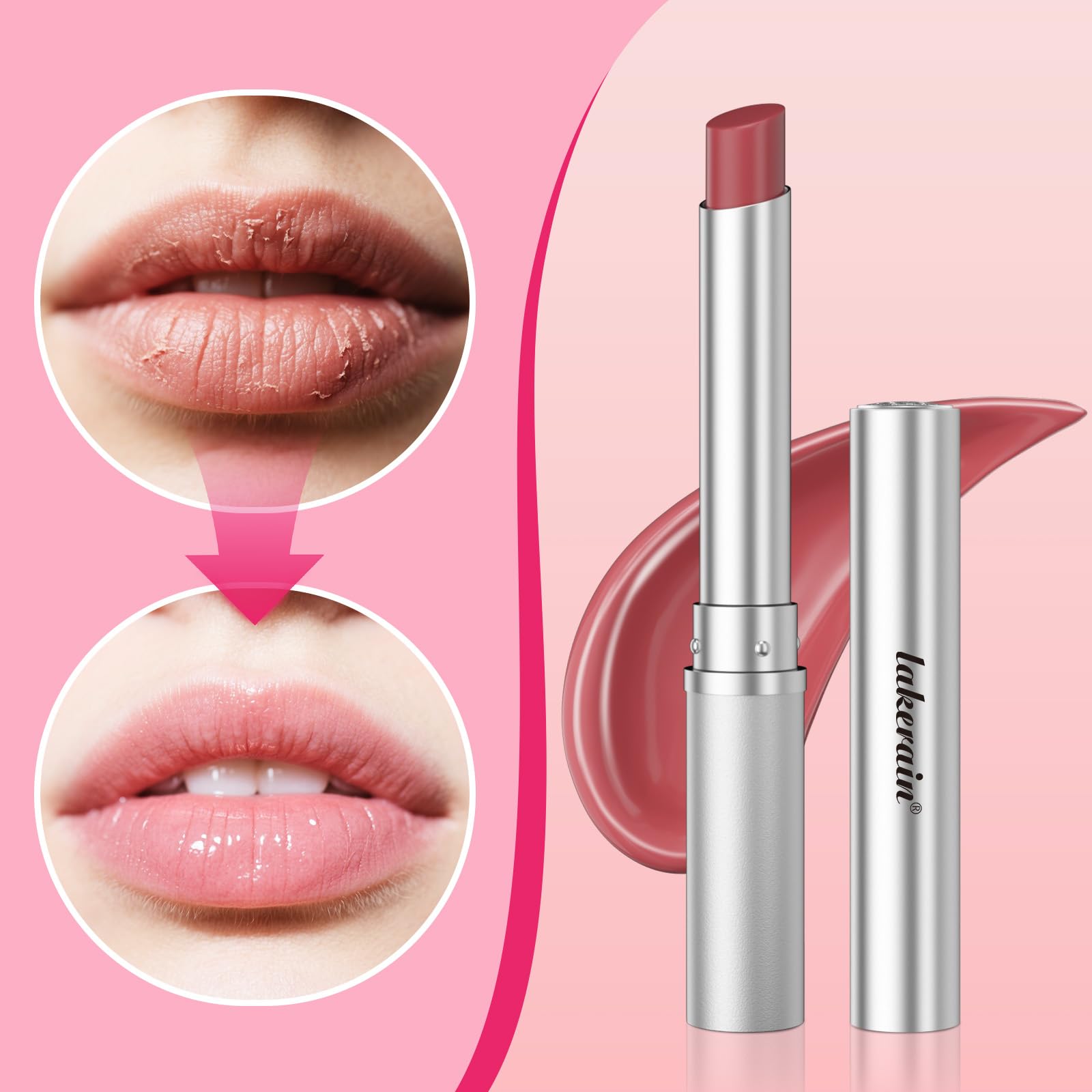 wyihg Honey Lipstick Tinted Lip Balm swatch blends with medium skin tone.