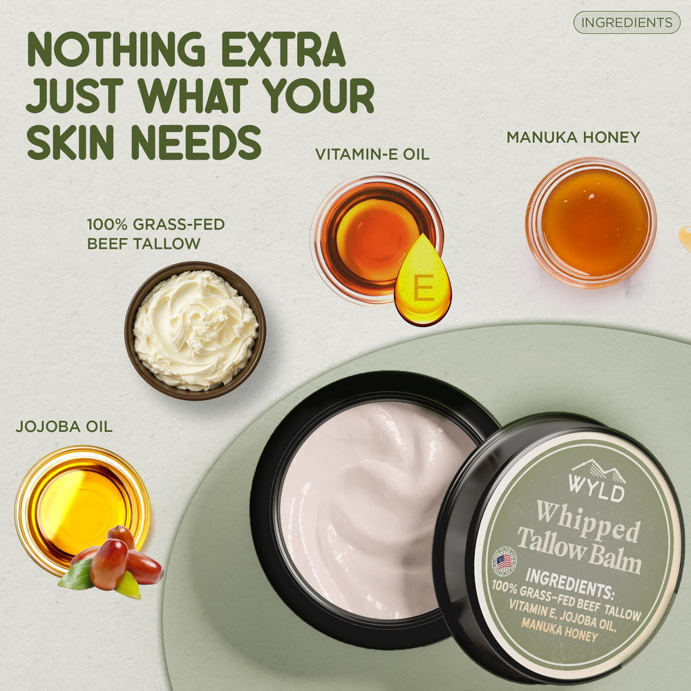 Wyld Skincare balm being applied to skin shows quick absorption and soothing effect