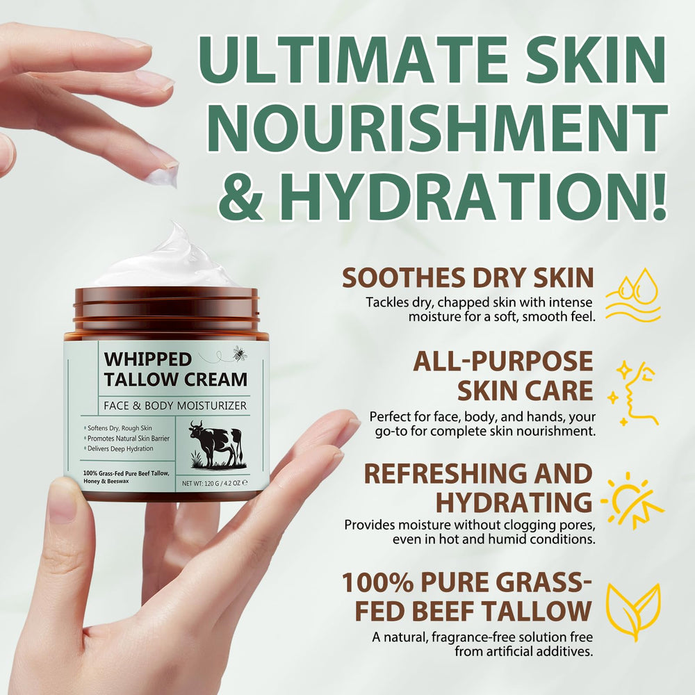 Xaarty Beef Tallow and Honey Balm for body softening and long-lasting hydration.