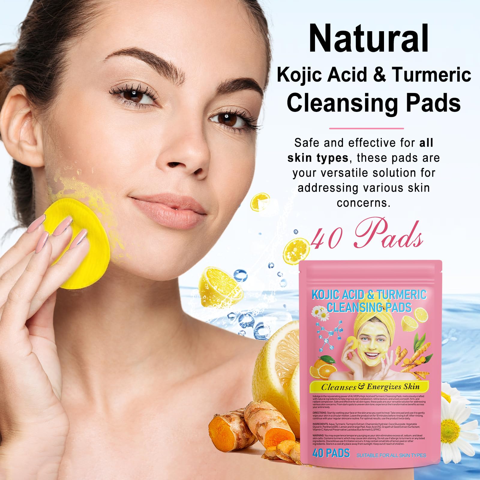Xaarty turmeric kojic cleansing pads microfiber side for gentle exfoliation.