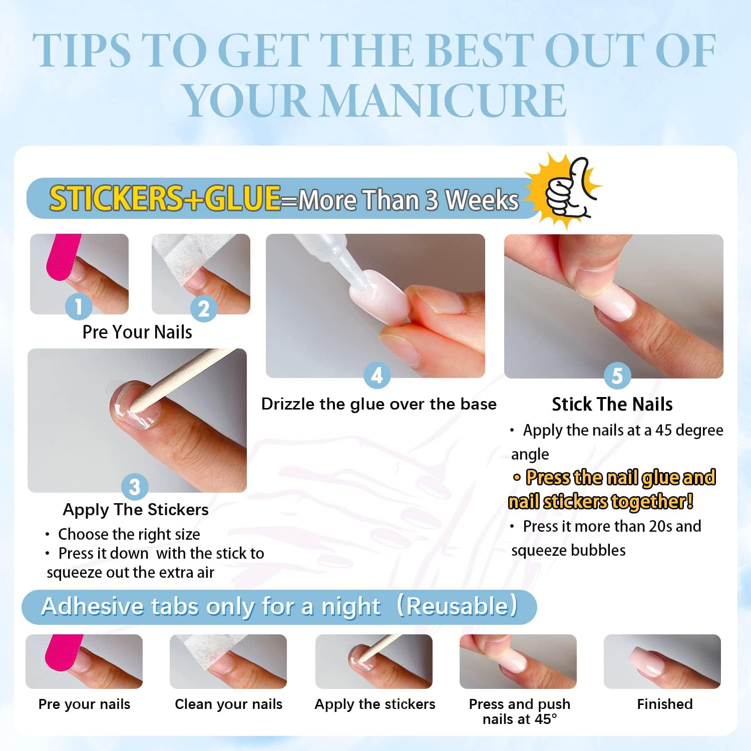 XCREANDO Reusable press-on nails save time on nail appointments.