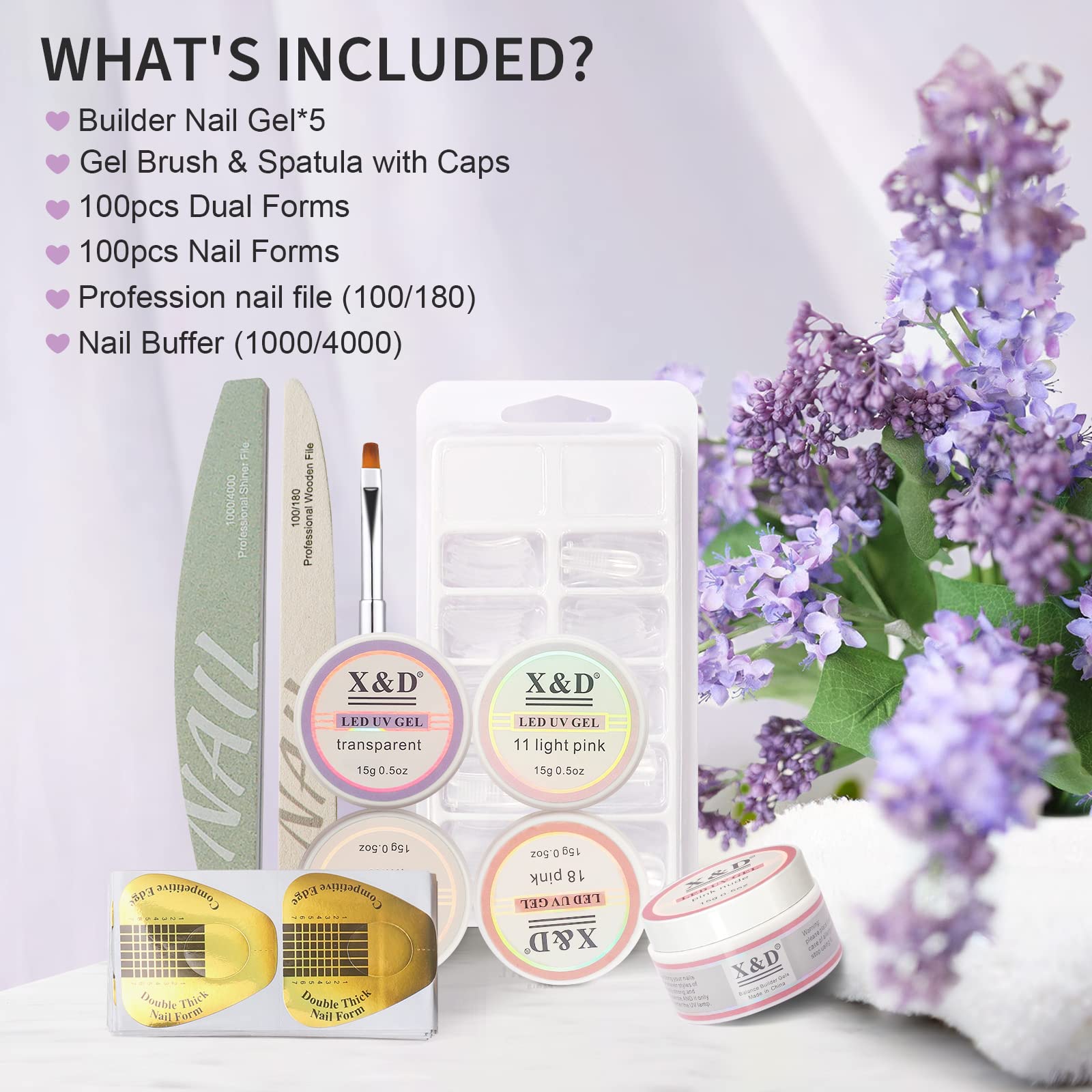X&D professional nail file and buffer for smooth tips and shine.