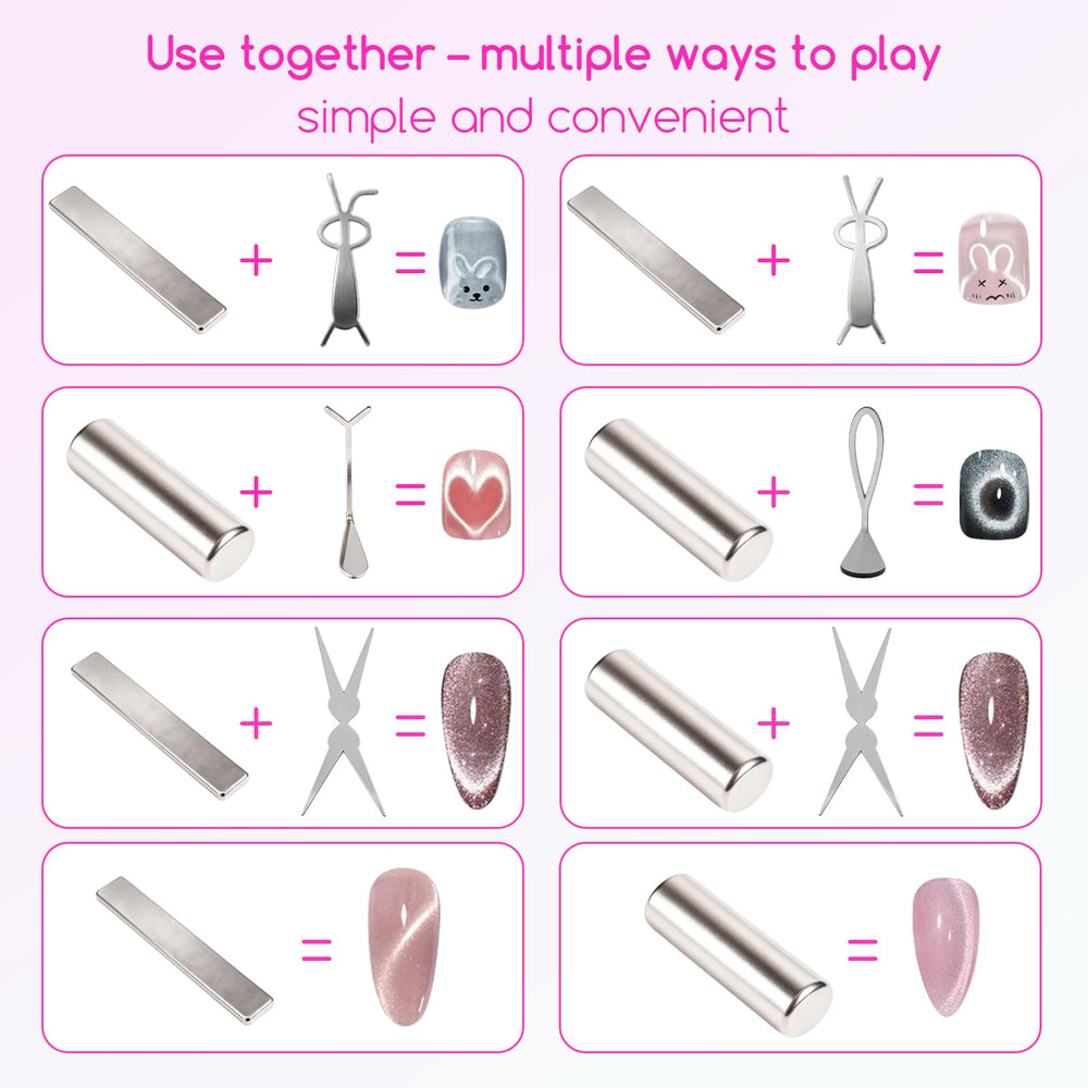 XEAOHESY scissor-shaped plates enable classic French cat eye with magnet.