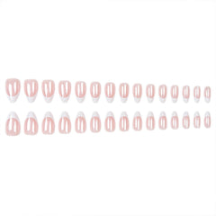 Xenophoer almond press-on nails light pink base ready to apply with jelly glue