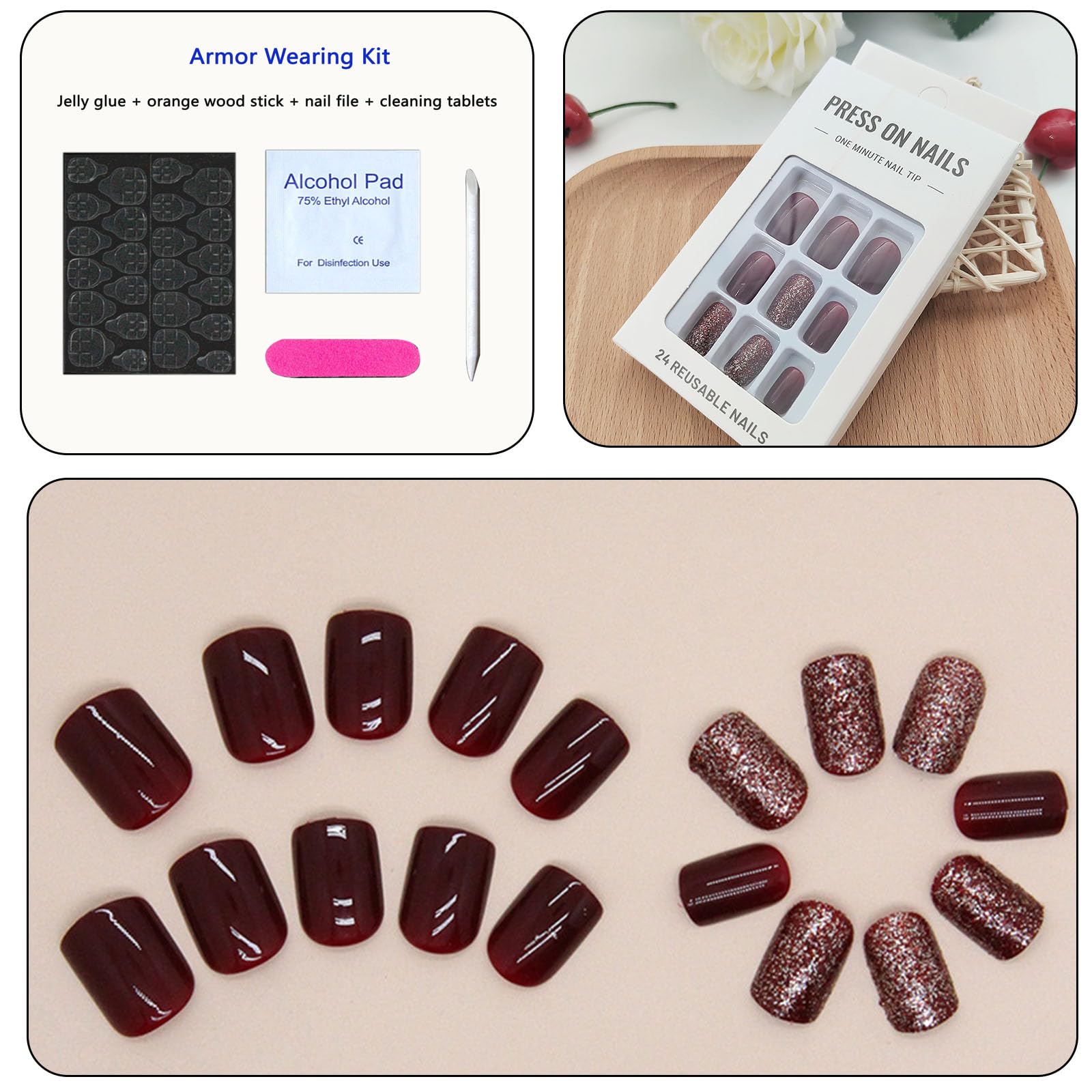 Xenophoer press-on nails worn on hand for everyday style