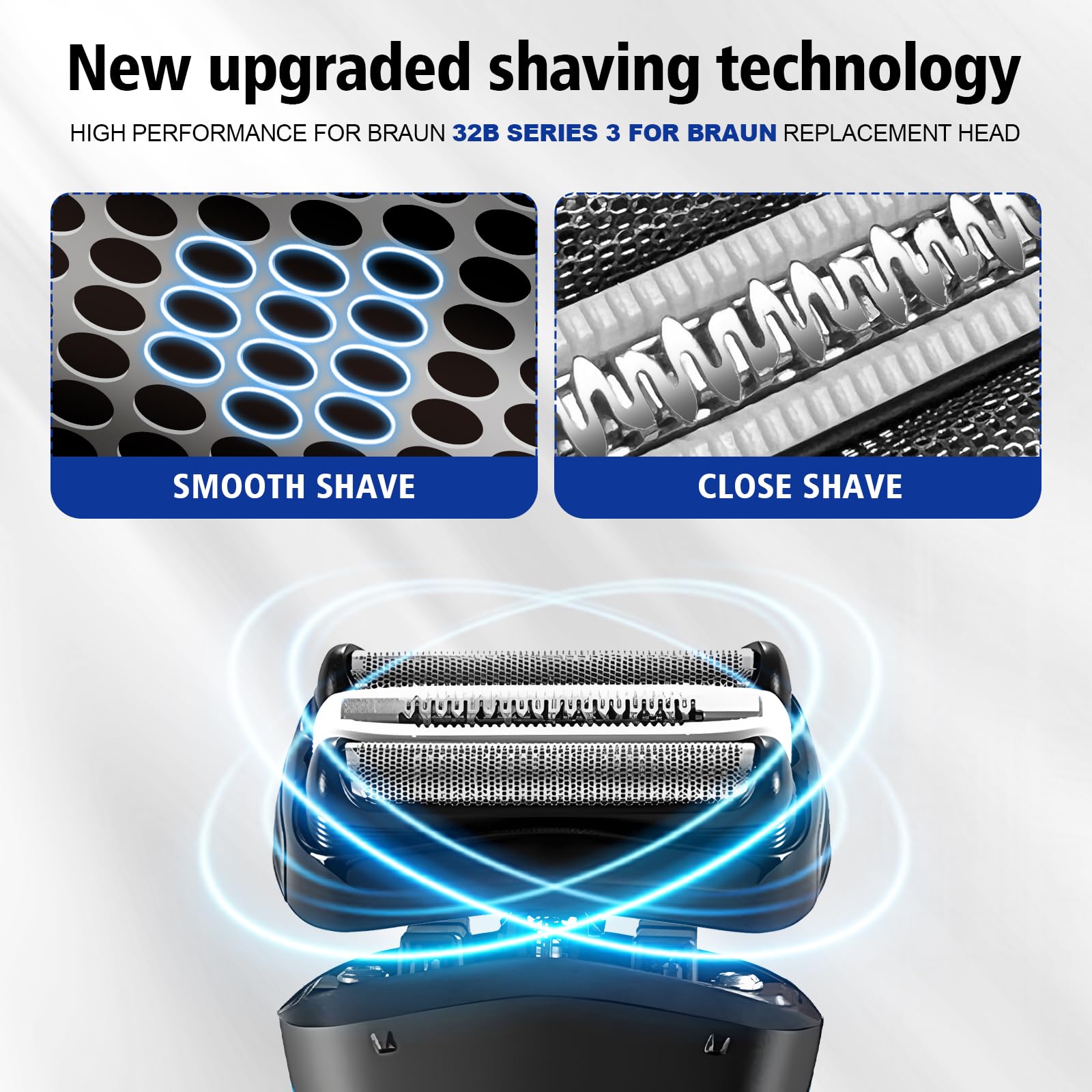 XFP Series 3 32B replacement head cutter close-up, sharp blades for smooth shaving