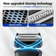 XFP Series 3 32B replacement head cutter close-up, sharp blades for smooth shaving
