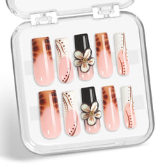 XGV gradient carving flower design showcased for chic nail art