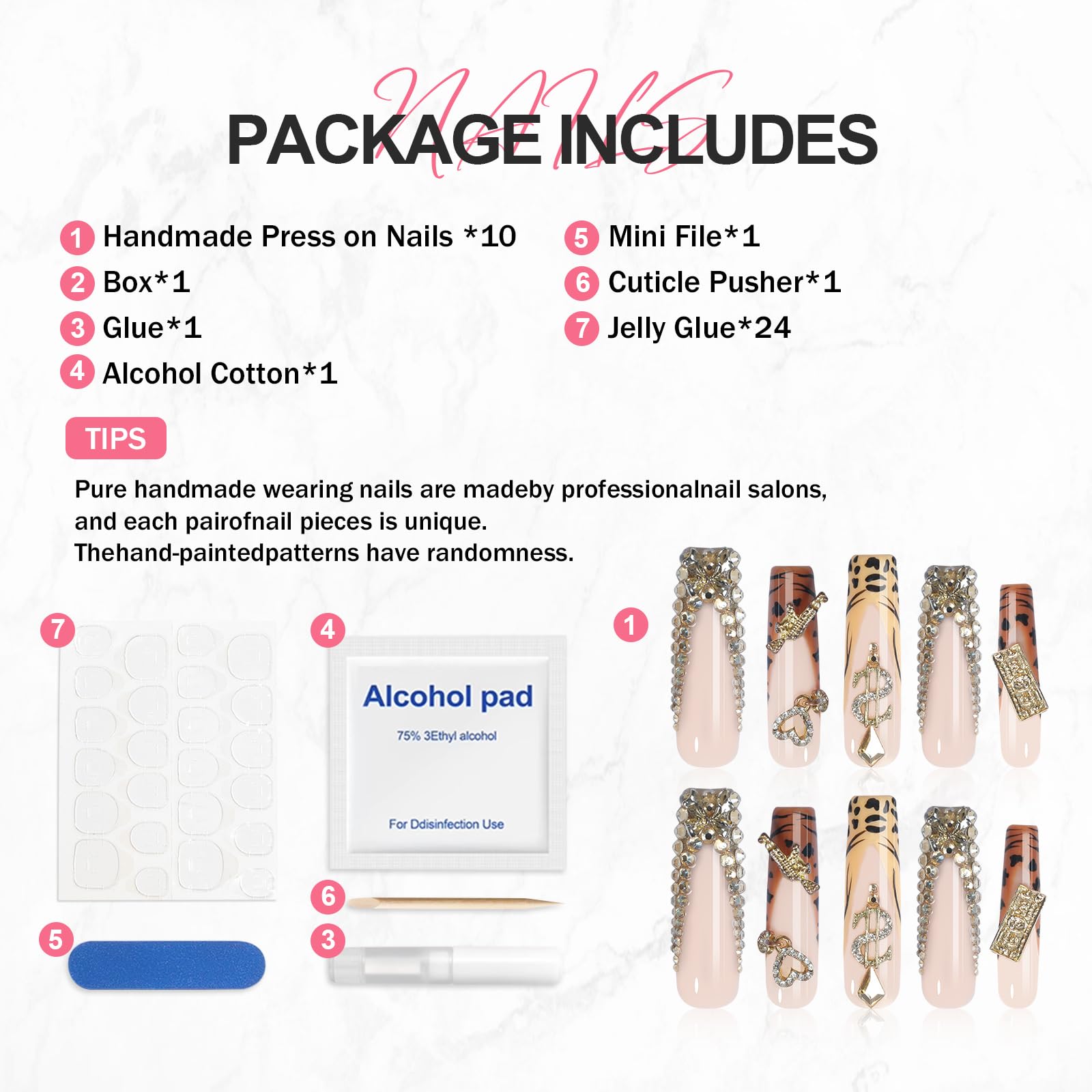 XGV size options S M L nails for a perfect natural look