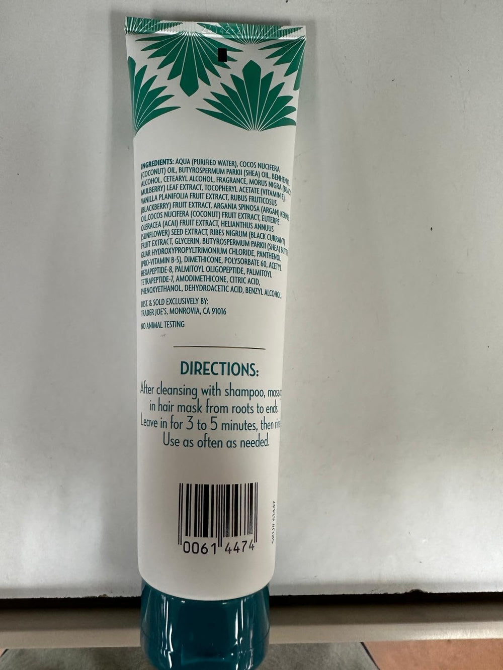 xHoob Trader Joe's Shea Coconut Hair Mask texture close-up shows creamy conditioning.