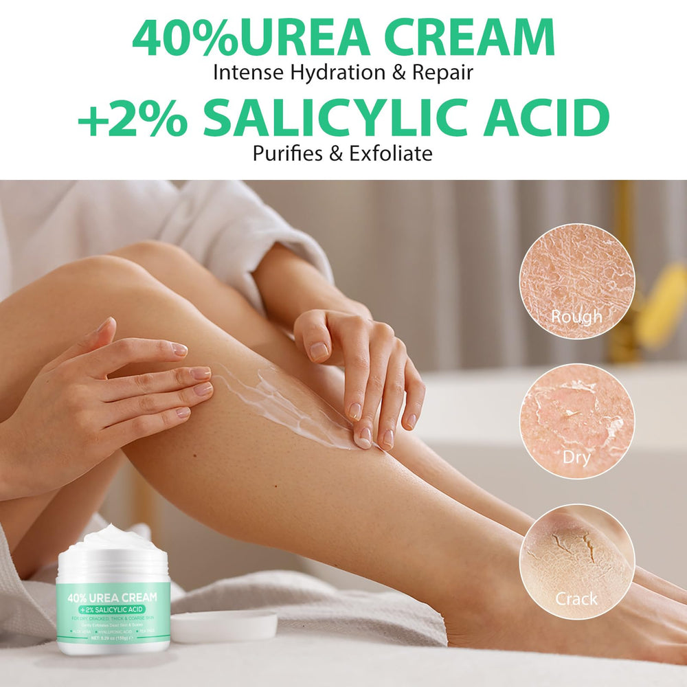 XIAMOFUZHOU Urea 40% foot cream packaging view emphasizes jar design and premium feel.