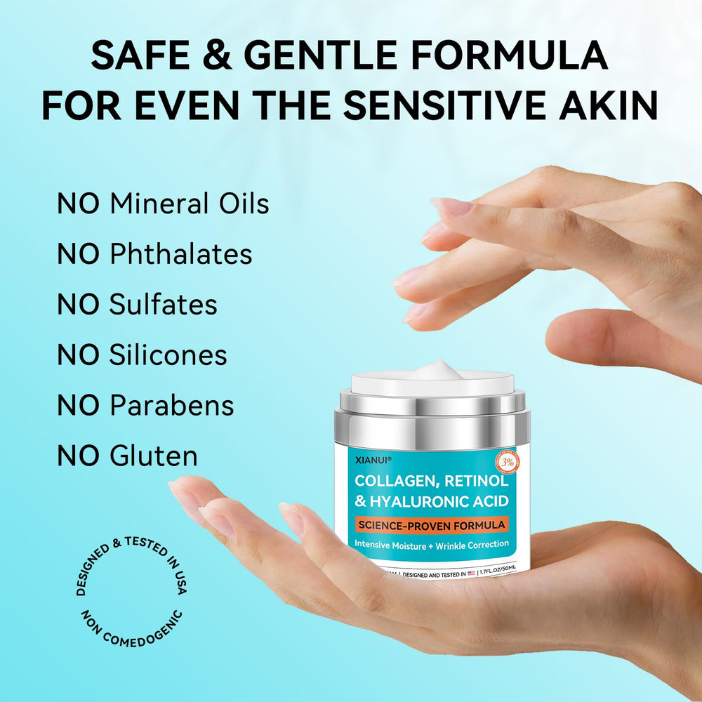 XIANUI cream with SPF 30+ reminder for daytime use.