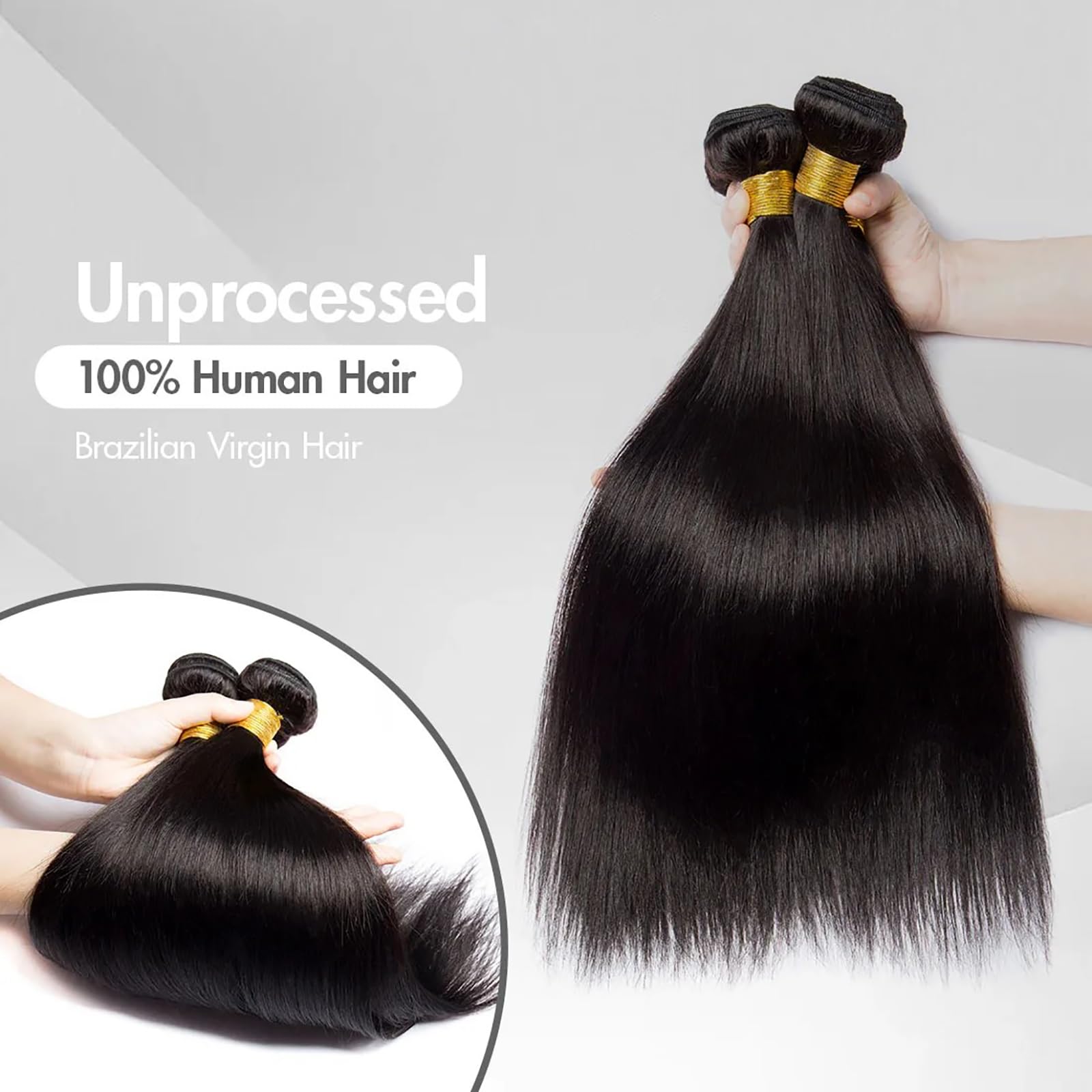 XIANYUN 12A straight hair bundles packaging image shows premium presentation.