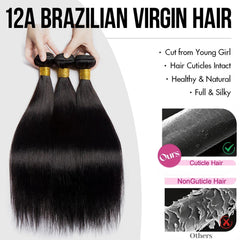 XIANYUN straight hair bundles 20-inch close-up of silk-soft strands