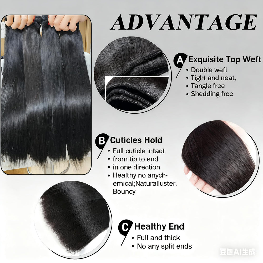 XIANYUN straight hair bundles 22-inch on mannequin for length visualization