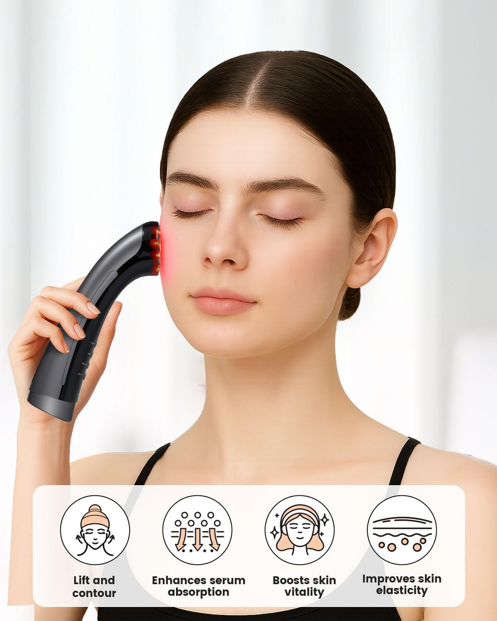 XIAOCHI lift mode works on delicate areas for a brighter complexion.