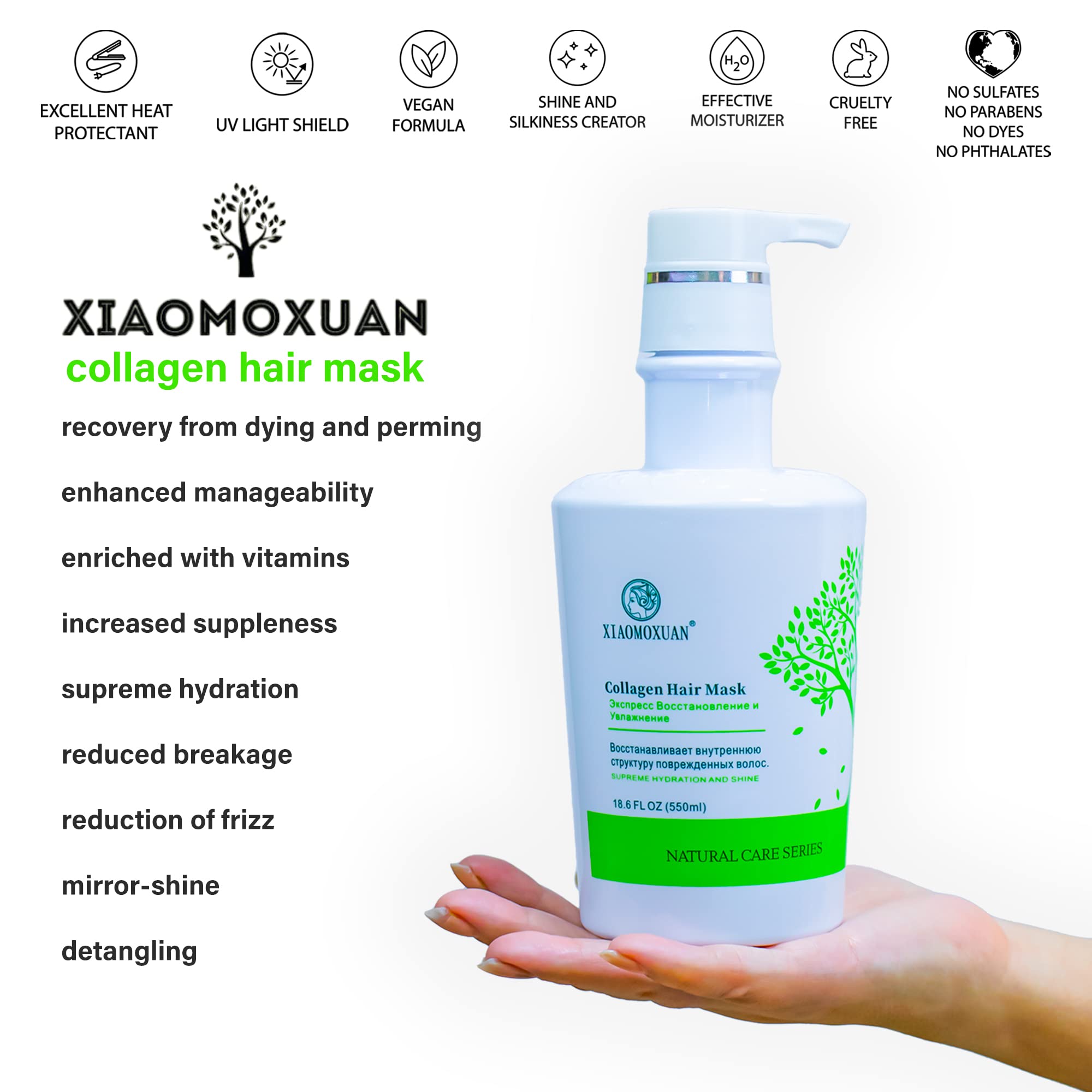 Xiaomoxuan tea tree oil hair mask application demonstrating even distribution.