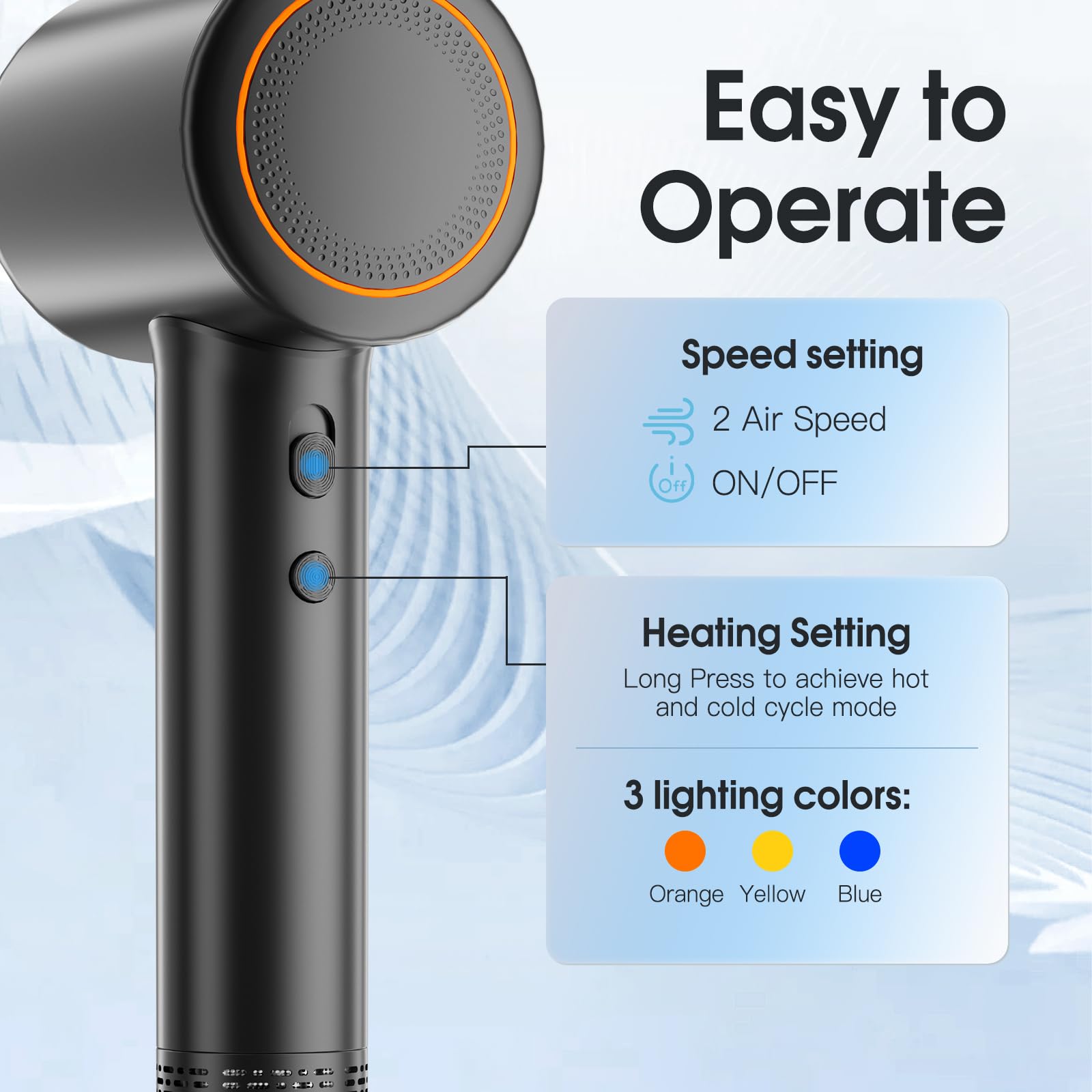 200 million negative ions from XIAOTONG dryer smooth hair and reduce static