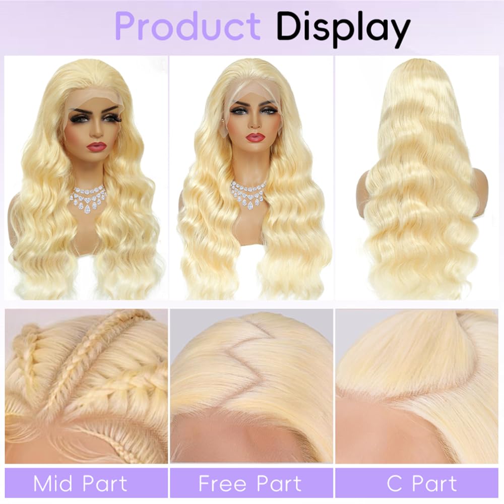 XIAPAY closeup of 613 lace-front wig showing silky texture.