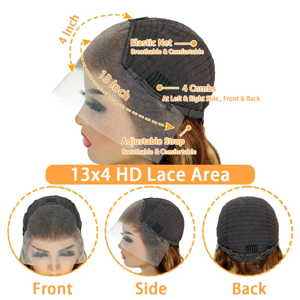 Xiayume honey blonde ombre lace front wig natural hairline for versatile parting