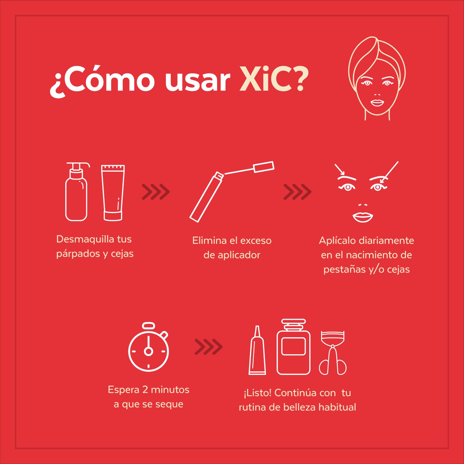 XiC Glam box and bottle displayed on a clean desk
