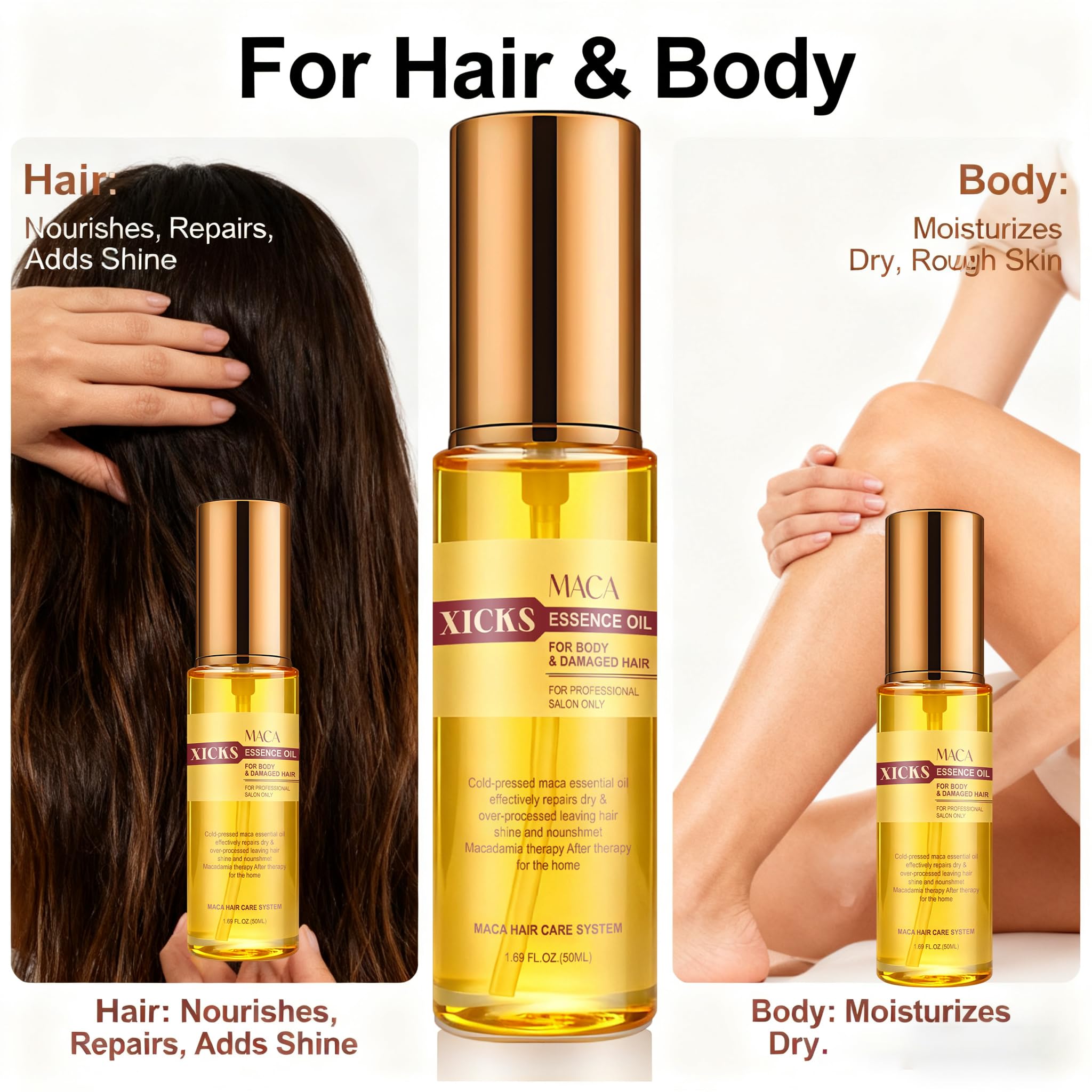 Xicks Maca ingredients label featuring Maca Root and Collagen
