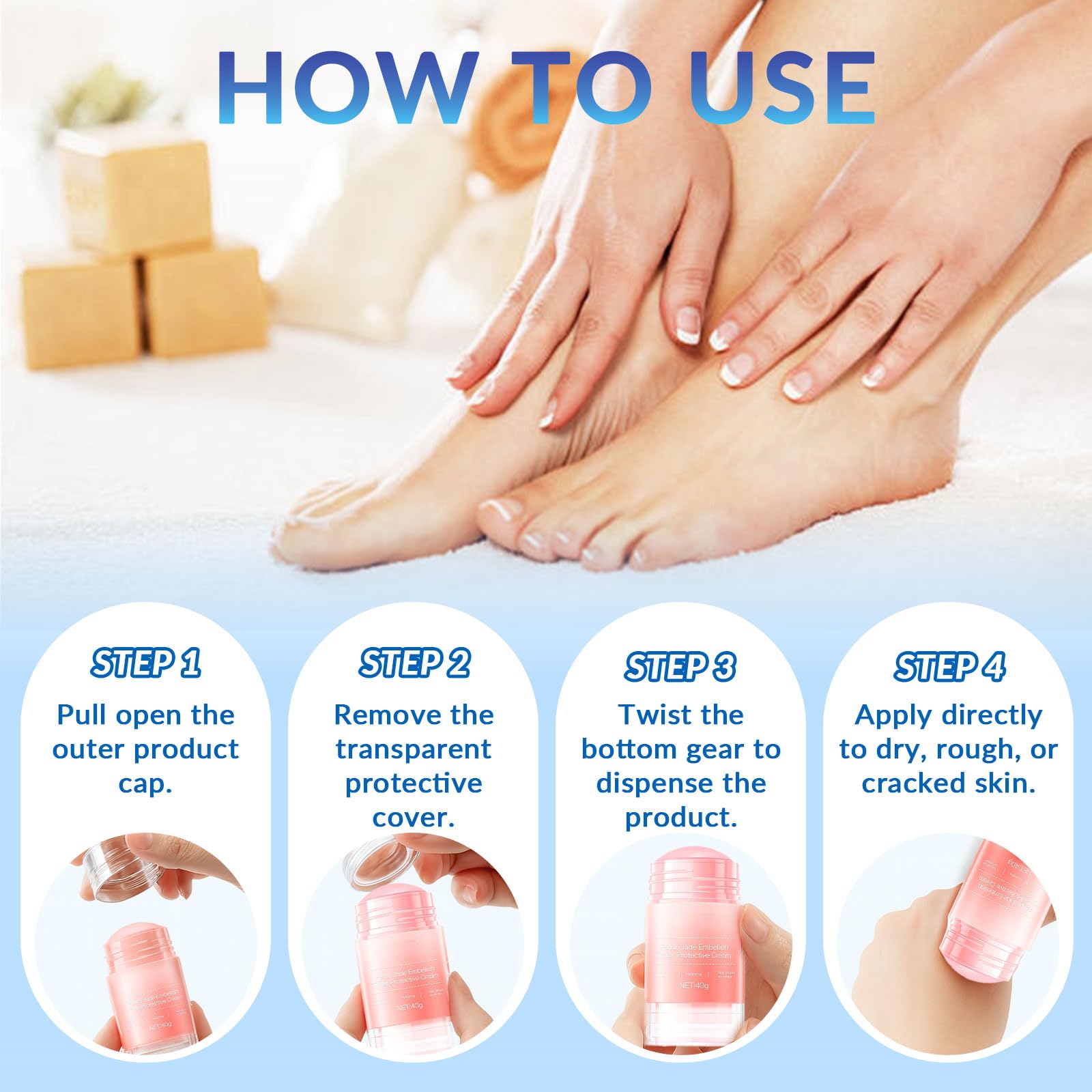 XICOFISS Easy to apply stick format makes quick foot care part of daily routine.