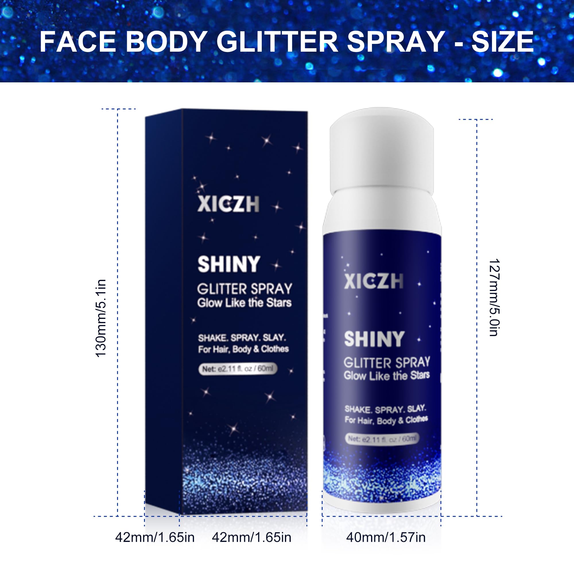 XICZH Holographic silver glow on shoulders for party lighting