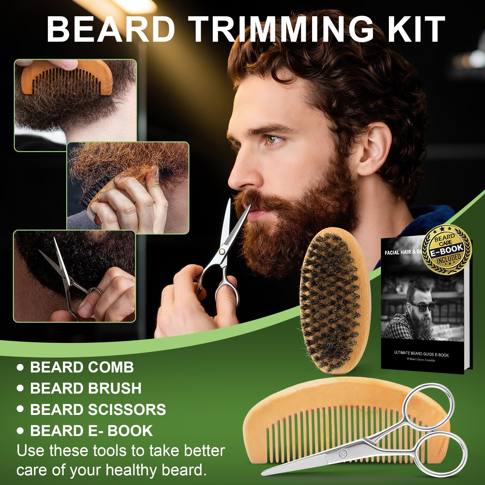 XIKEZAN beard comb detangles and shapes beard.