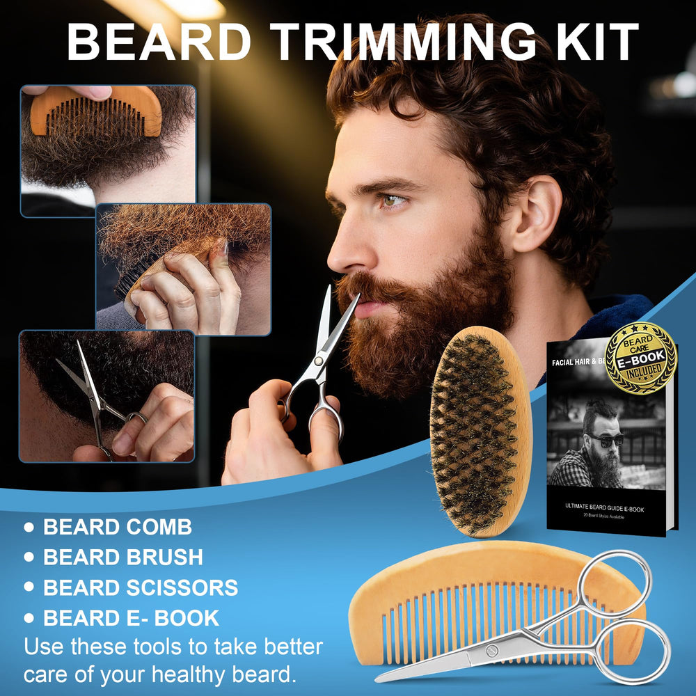 XIKEZAN beard comb displaying precise styling and tangle-free beard care.