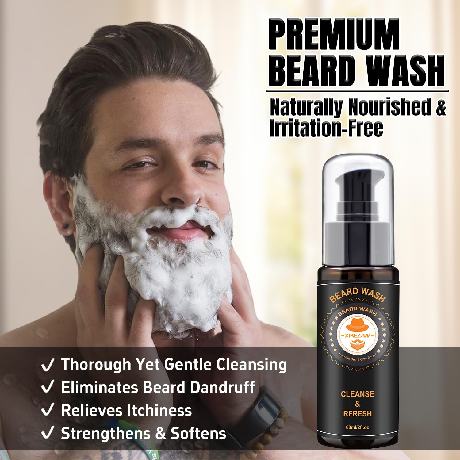 XIKEZAN beard conditioner bottle for hydration and smoother facial hair