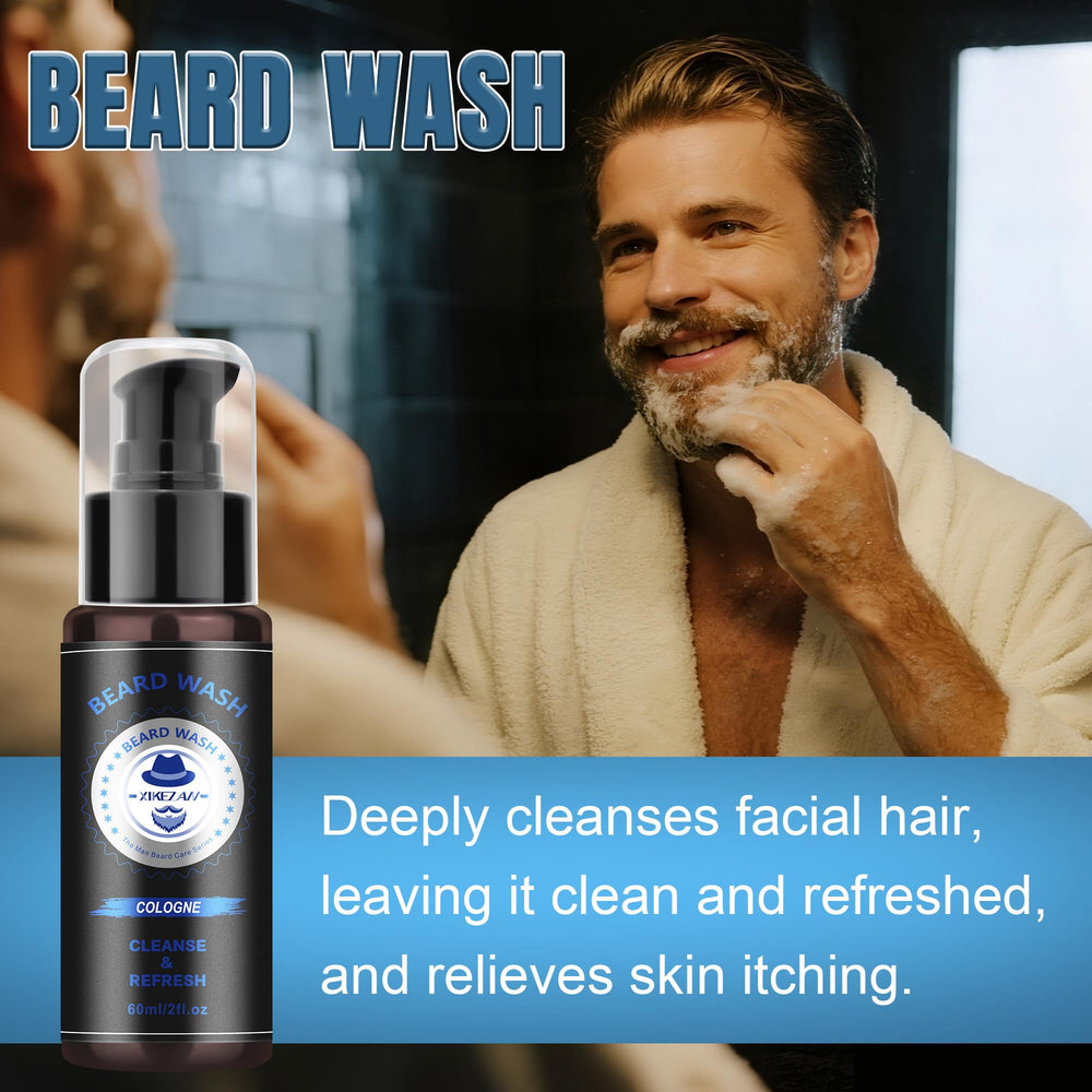 XIKEZAN beard conditioner tube emphasizing hydration and softness for manageable facial hair.