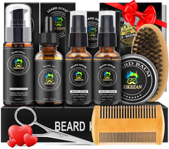 XIKEZAN beard kit with two-pack serum for nourishing beard conditioning.