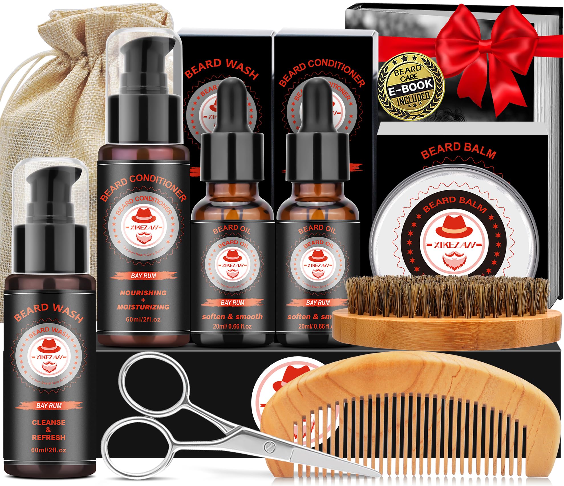 XIKEZAN beard kit gift box showcases premium grooming for all beard types.