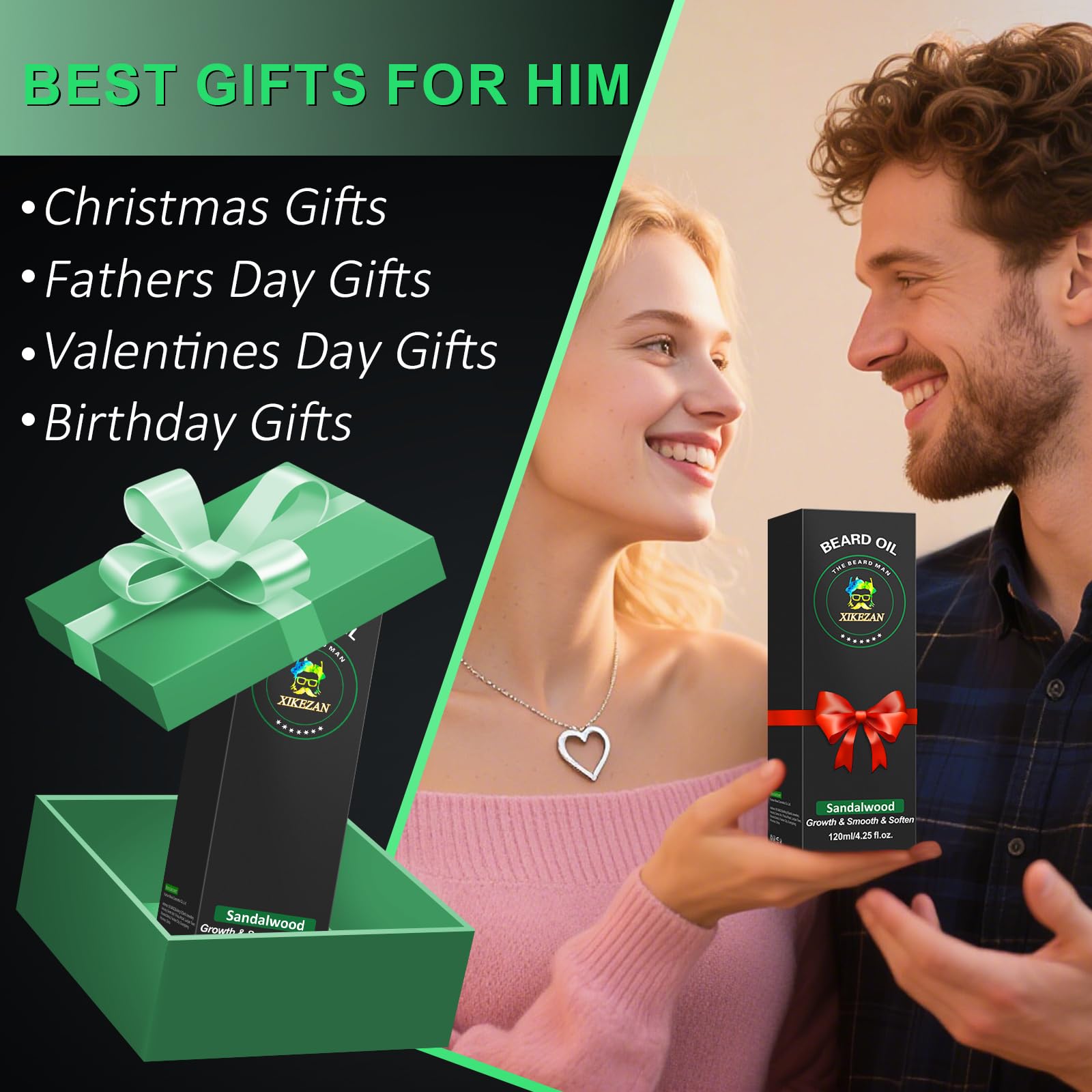 Gift-ready XIKEZAN beard oil bottle for dads or him.
