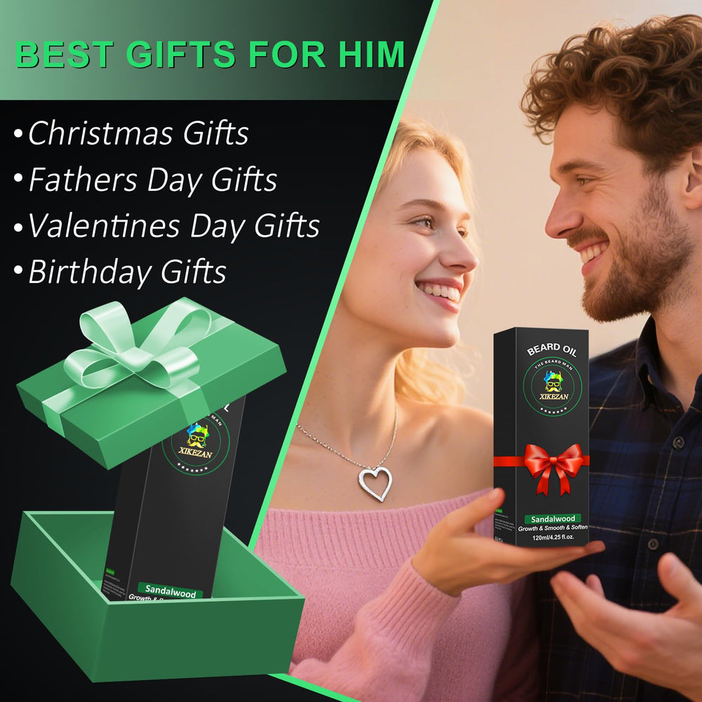 Gift-ready XIKEZAN beard oil bottle for dads or him.