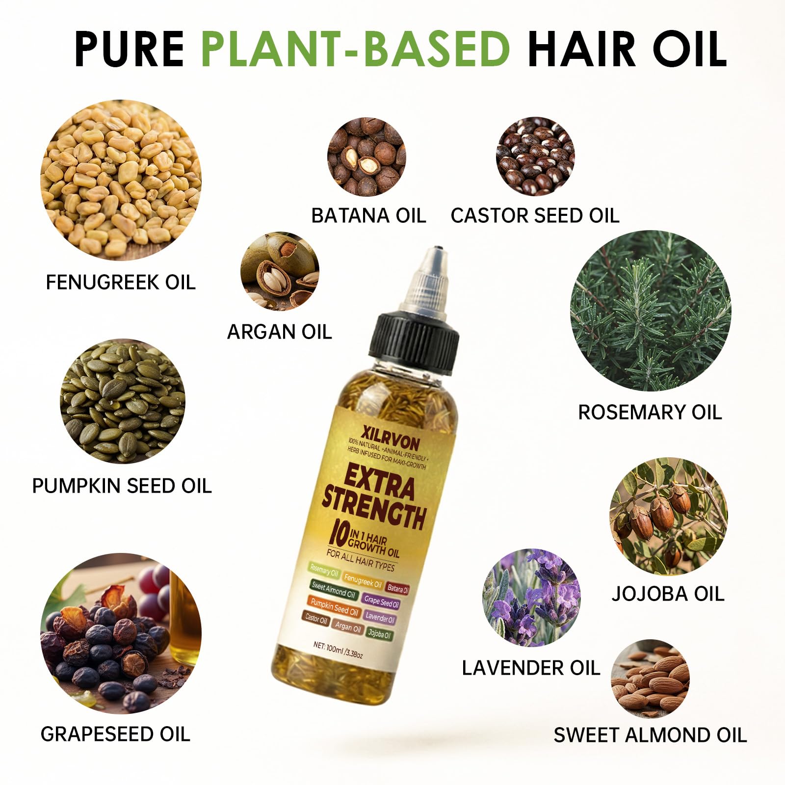 XILRVON castor seeds oil pour captures steady application and easy use.