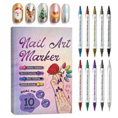 XILRVON dual-tip nail art pen with soft tip for smooth fills