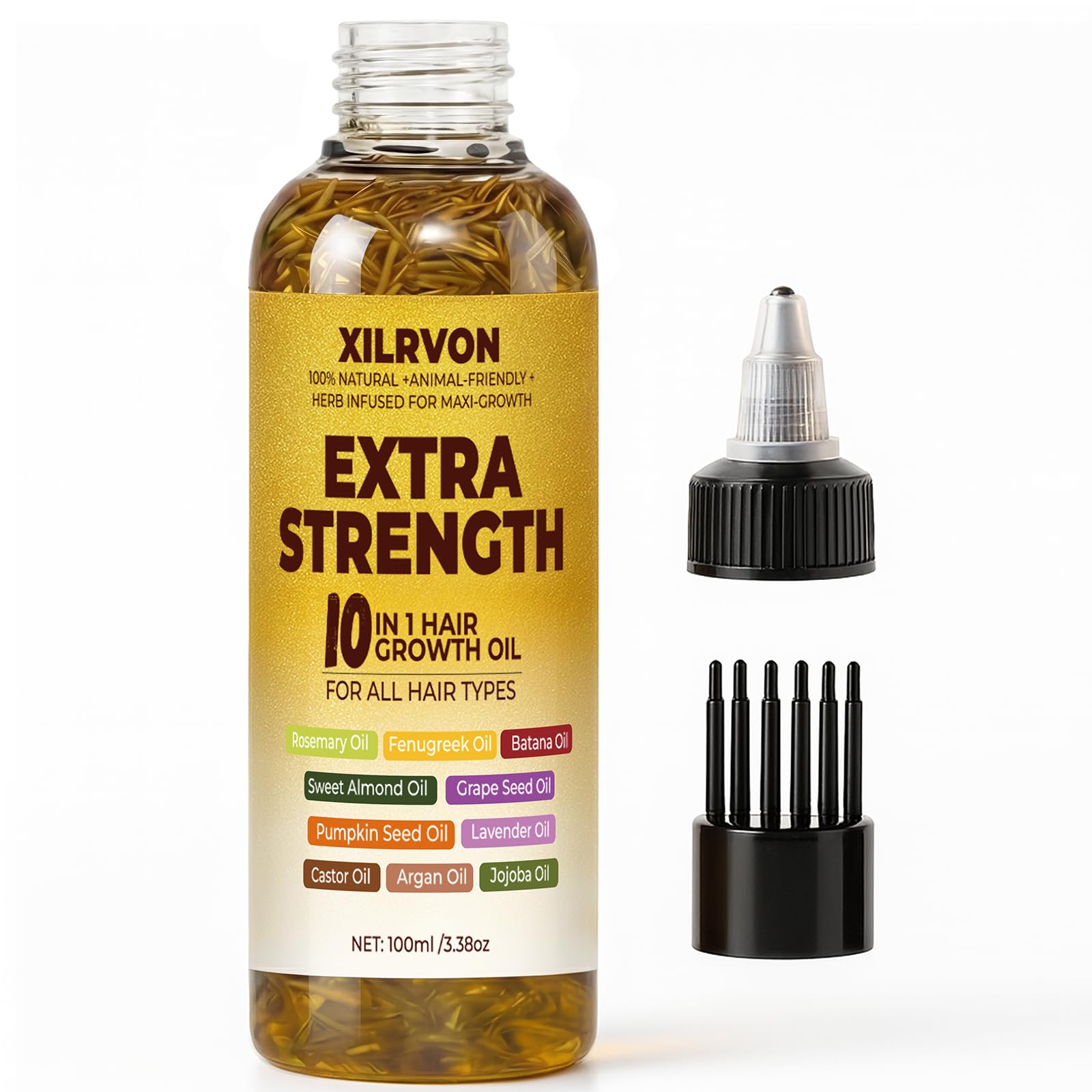 XILRVON ingredients label closeup communicates pure plant-powered care.