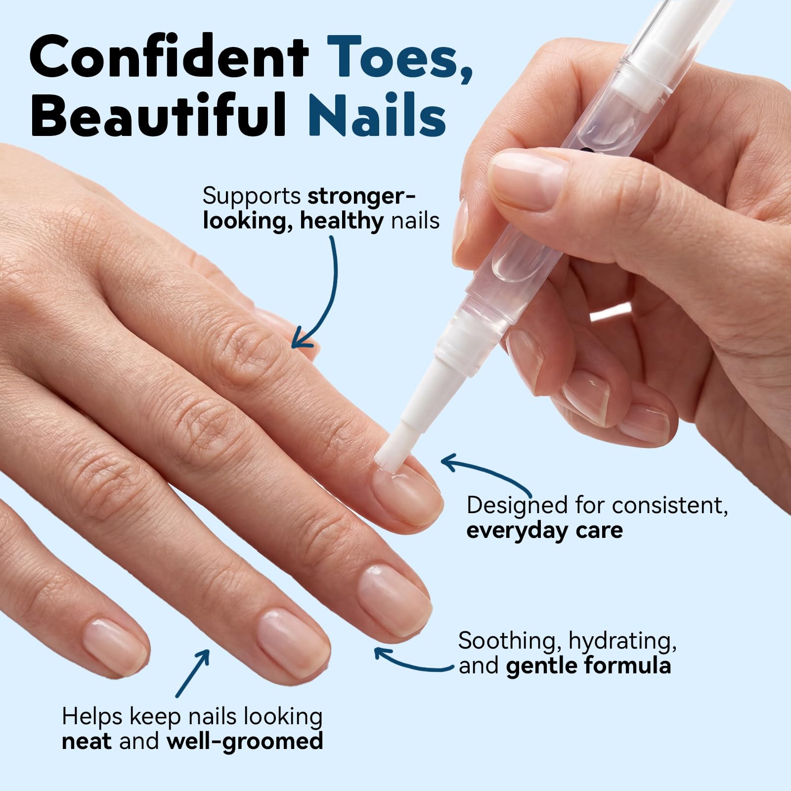 XILRVON Nail Fungus Pen helps improve appearance of dry or brittle nails.