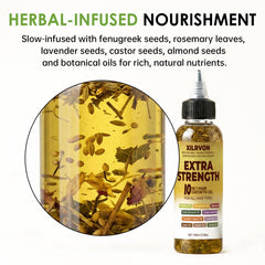XILRVON rosemary leaves infusion highlights natural roots nourishment and scalp balance.