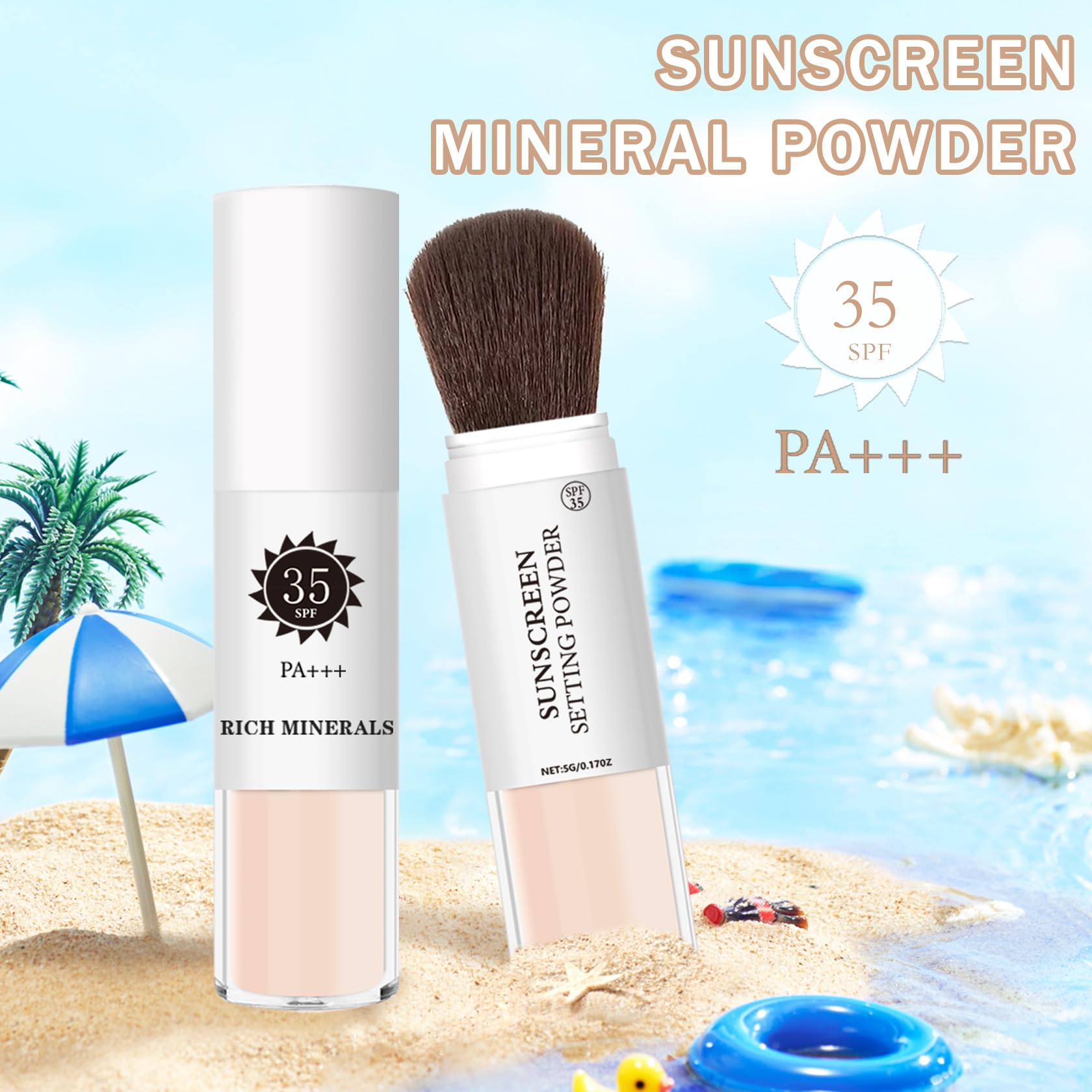 XINGXYUEL mineral sunscreen powder fits purse or pocket for quick reapplications.