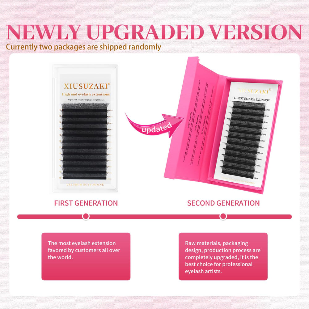XIUSUZAKI beginner-friendly lashes tray 8-15mm options