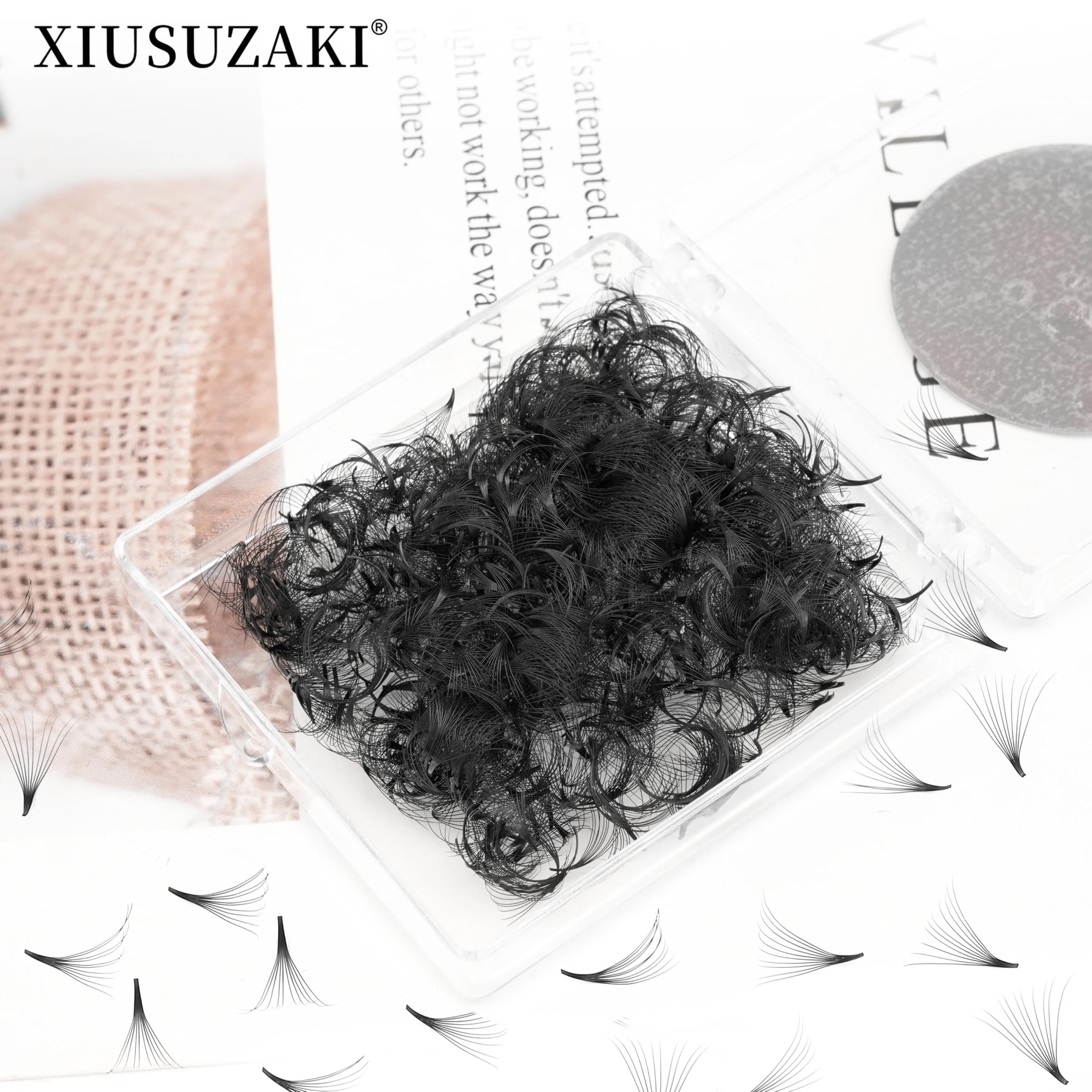 XIUSUZAKI D-curl premade lashes for lasting curl.