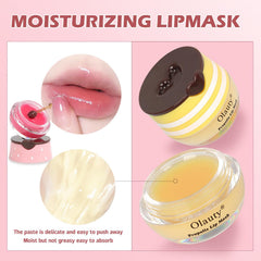 Xiuxixu honey lip balm stick close-up shows smooth texture for quick hydration.
